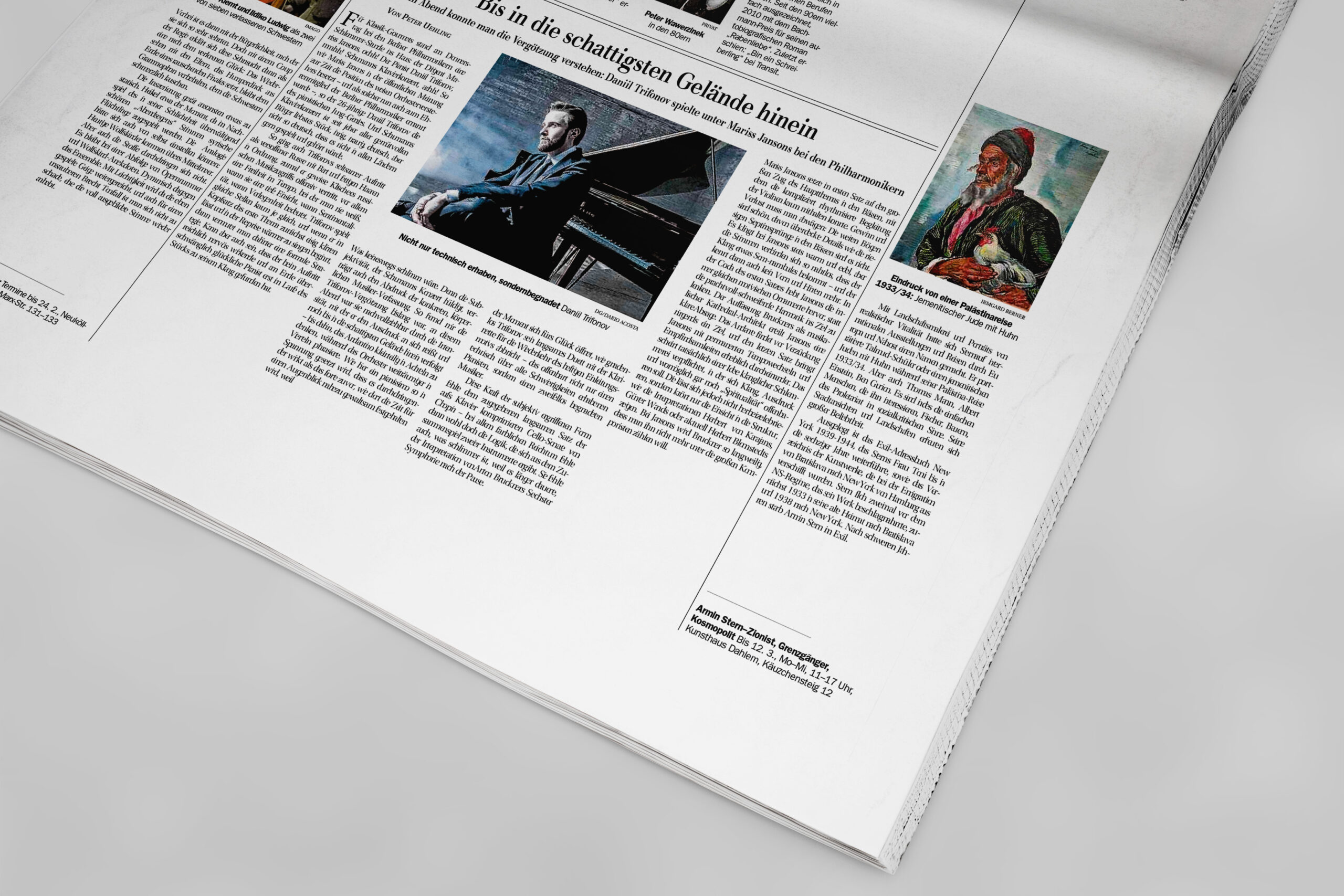 Mockup einer Zeitung mit der platzsparenden Schrift Newtopia