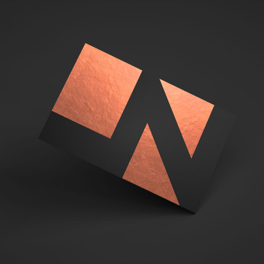 Visitenkarte Logoentwicklung Lucia Zaech Kupferfolie Folienprägung