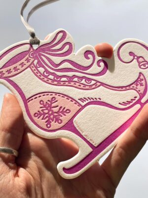 Handgemalte Weihnachtsillustration im Letterpress