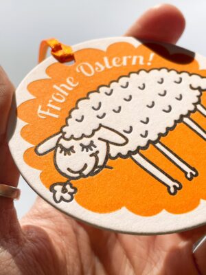 Letterpress Anhänger Geschenkanhänger Osterschmuck Baumwollkarton