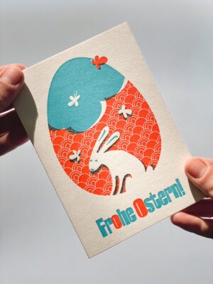 Letterpress Grußkarte Schmuckfarbendruck Ostern