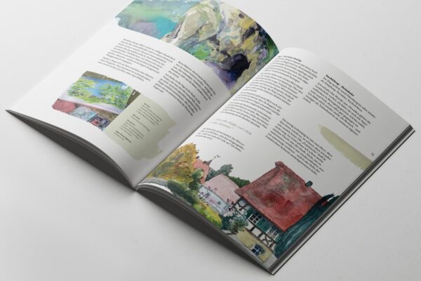 Magazin Editorial Design Doppelseite Typografie und Illustration Wanderlost